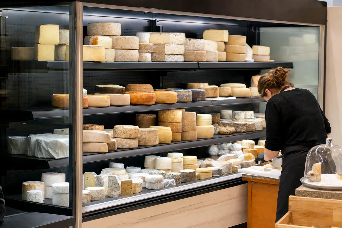 vitrine réfrigérée murale en fromagerie